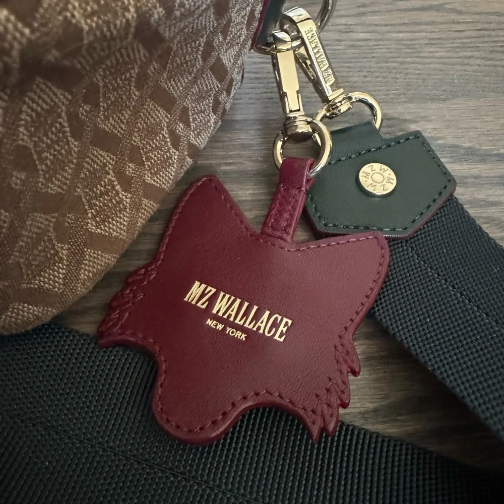 MZ Wallace Beige & Burgundy Crossbody Bag with Green Accents - Picture 9 of 9
